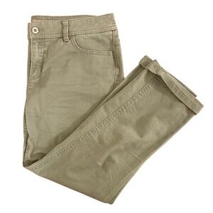 Chicos Olive Green Embellished Pocket Crop Pants Size 0